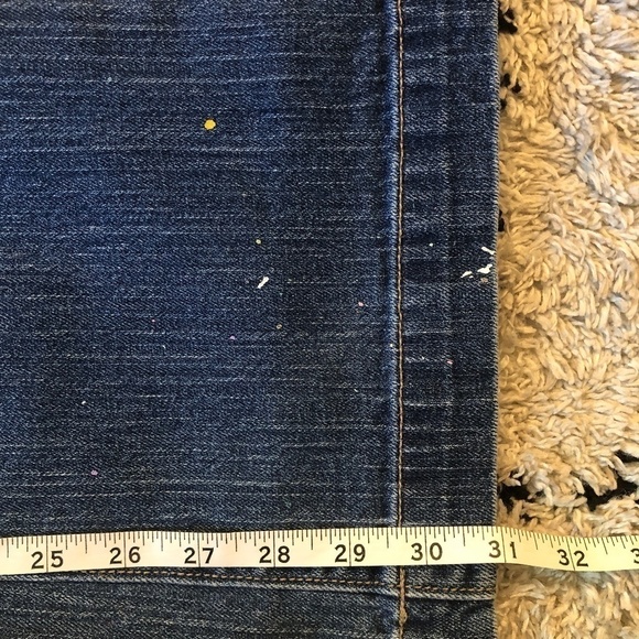 Vintage Y2K Gap Long and Lean Stretch Bootcut Denim Paint Splatter Jeans Sz 8R - Picture 10 of 15